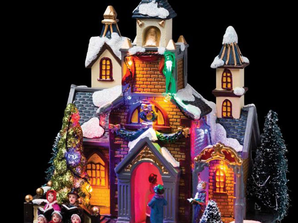 Guirlande Lumineuse Décorative – Chalet Maison église De Noël – 37x20x12 Cm