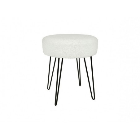 Tabouret Bouclette Blanc -...