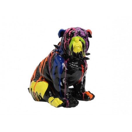 Bulldog collier assis Noir...