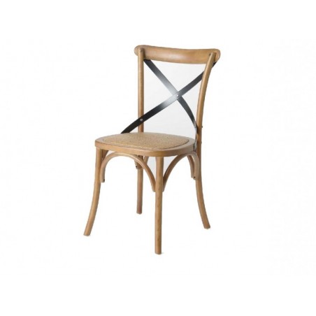 Chaise croisillon métal et...