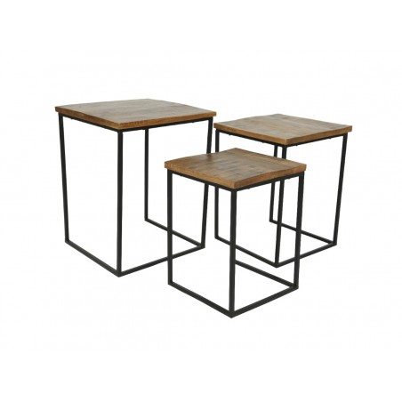 Lot de 3 tables bois de...
