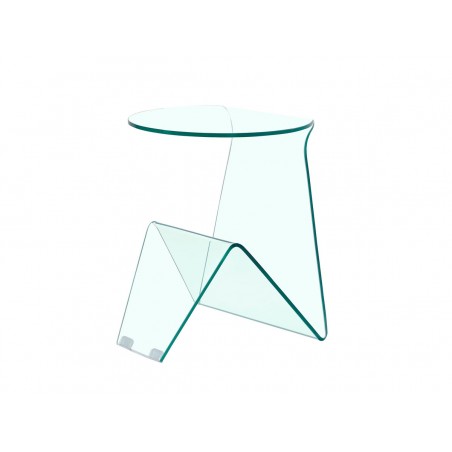 Bout de canapé en verre -...