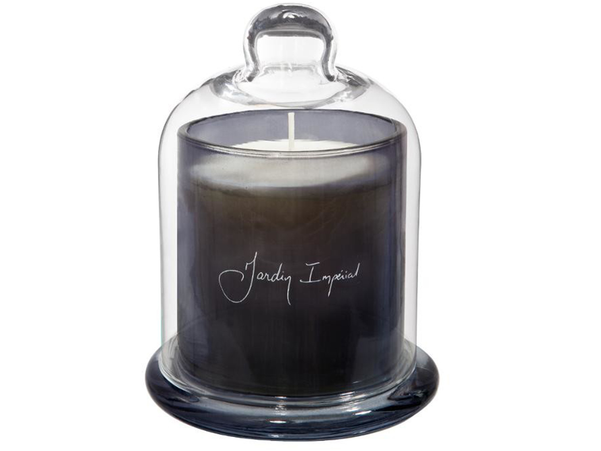 Bougie parfumée en verre fumé sous cloche - Atmosphera