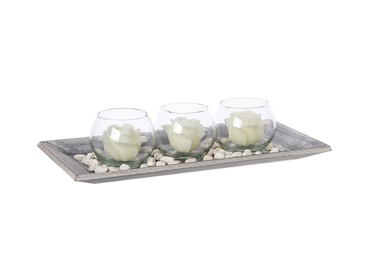 Photophore boules en verre et bougies Charme - Atmosphera