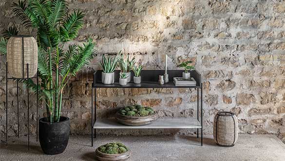 Lampadaires en bambou et lin Pleikou Pomax