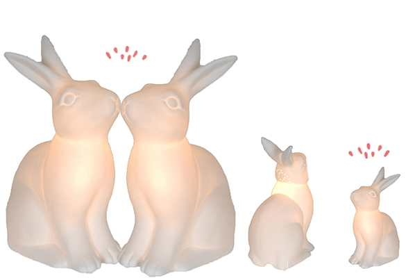 110687 (3) lampe luminaire veilleuse blanche lapin