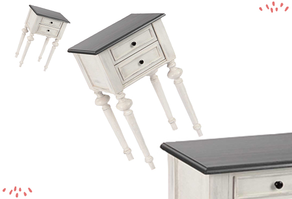 122685 (4) table chevet bois tiroir