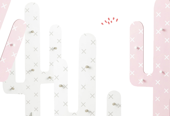 134671 (3) porte manteau cactus rose enfant blouson chambre deco decoration