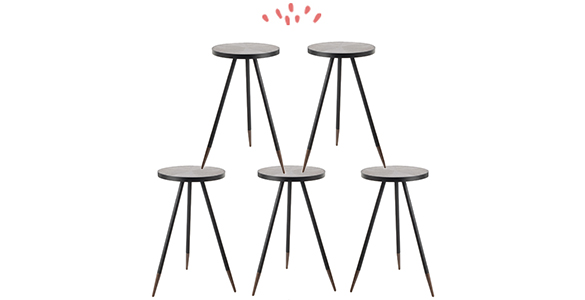 138663 (4) sellette plateau métal surface salon or marron doré moderne original console