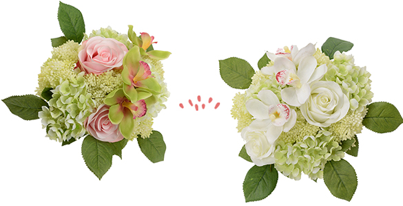 139666 (4) bouquet fleur feuille blanc vert petale mariage joli faux artificiel