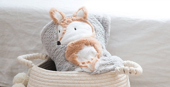 143440 (5) plaid nid ange enfant bebe renard poil doux cocooning douceur chaud couverture