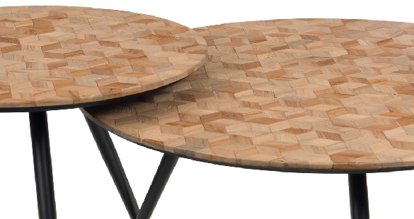 Personnalisez votre déco avec ce lot de 2 tables basses Bahia en teck