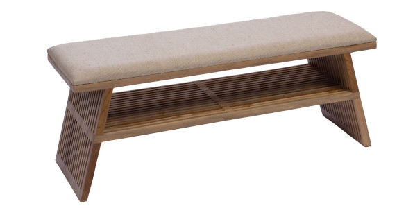 Un banc en bois avec assise confortable et rangement