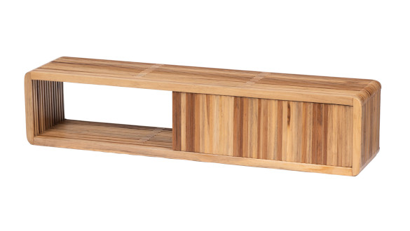 Console murale en bois : la solution gain de place pour une entrée rangée