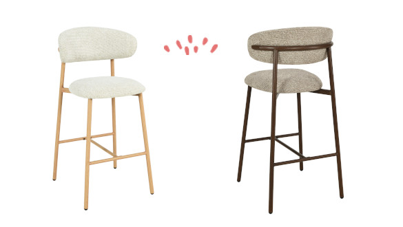 Tabouret de bar design bois et tissu pour îlot cuisine