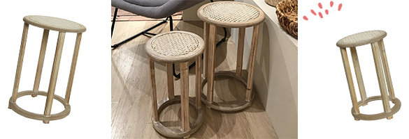 367710 6 table appoint cannage naturel deco