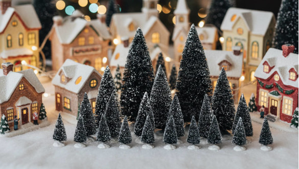 Un assortiment de sapins miniature pour votre village de Noël