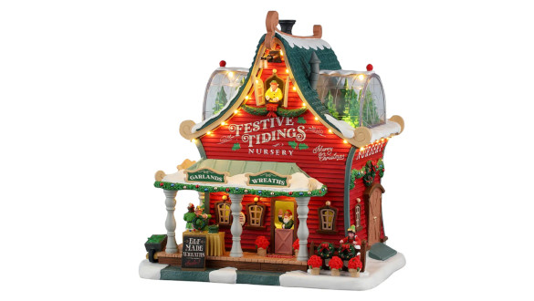 Pépinière de Noël lumineuse pour village miniature festif