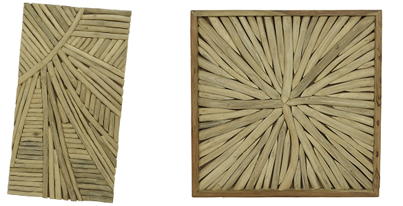 860002 (6) déco décoration mural teck bois rondin tronc nature marron tableau mur original chalet