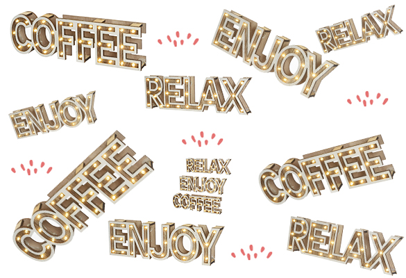 894584 (3) mot lumineux relax enjoy coffee bois lampe deco decoration original