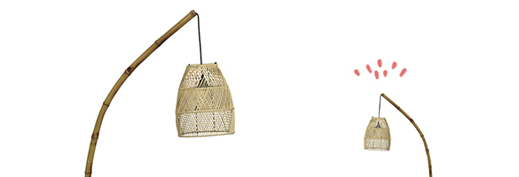 896775 (2) lampadaire salon bateau nautique style marin mer ocean blanc ecume original bambou rotin
