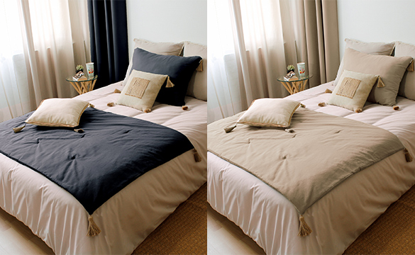 L'édredon Panama avec pompons jute