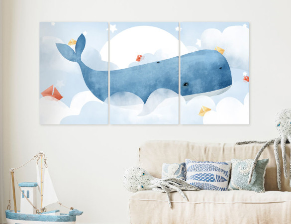 Une douce baleine aquarelle