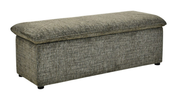 Bout de lit Doug, avec rangement tissu vert – style contemporain chic