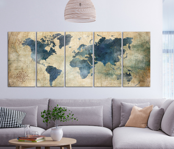 Le tableau déco carte du monde vintage