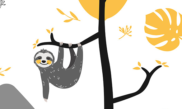 Caractéristiques du papier peint Paresseux mignons