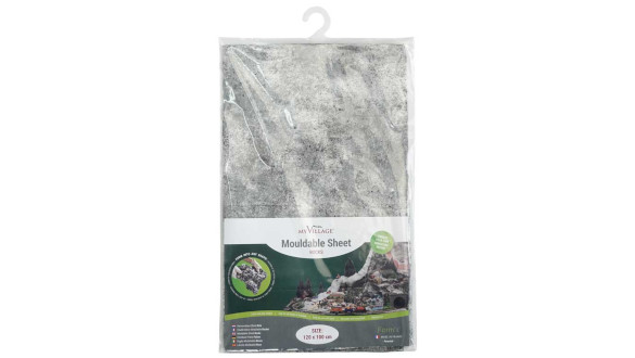 Feuille décor modulable effet roche gris pour village miniature