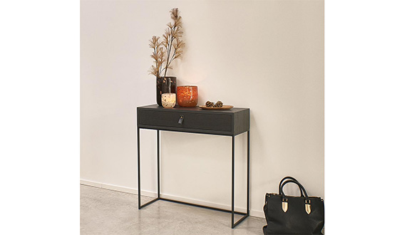 meuble console en metal 1 tiroir tokio 36879 1
