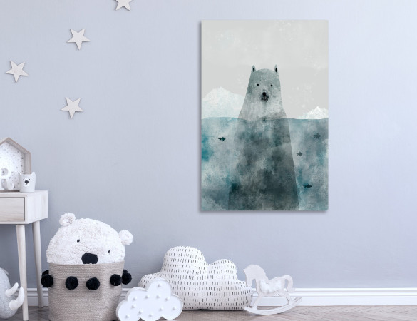 Un élégant ours polaire façon aquarelle
