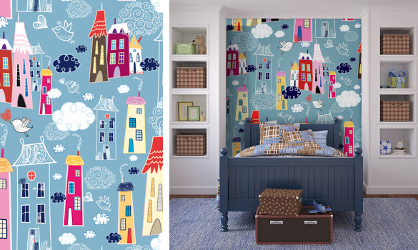 Un petit village dans les nuages