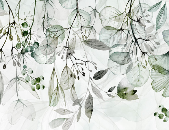 Zoom sur les caractéristiques du papier peint Foggy Nature