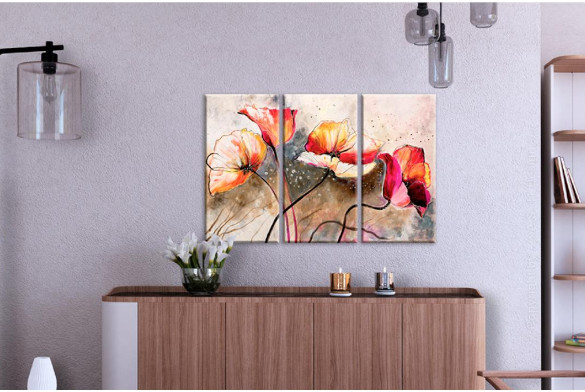 Un tableau déco Dans les coquelicots