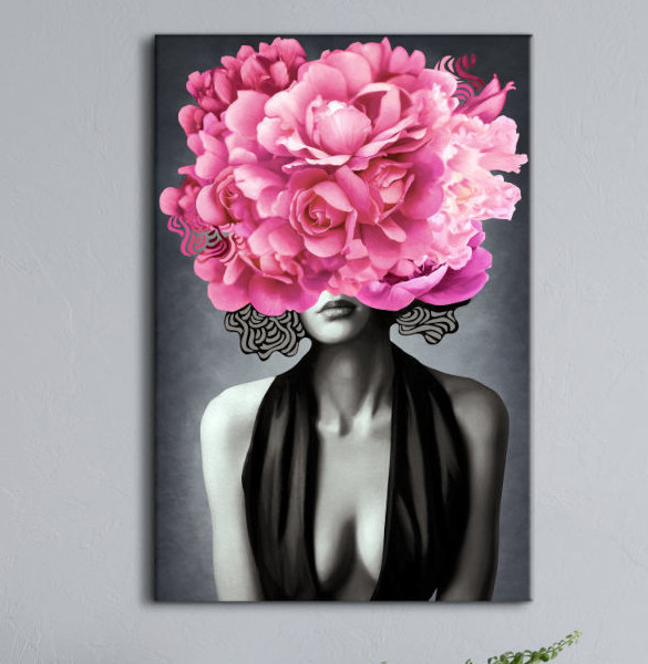 Le tableau 'Femme en noir et blanc' d'Artgeist